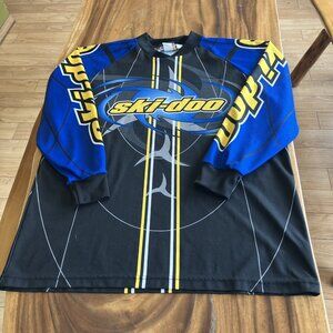 Ski Doo Snowmobile Shirt Racing Jersey Ski Snow Bombardier Men’s Large USA Blue
